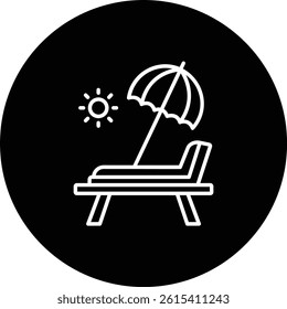Lounger vector icon. Can be used for printing, mobile and web applications.