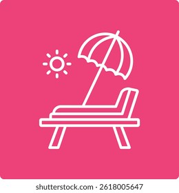 Icono de Vector de la tumbona. Se puede utilizar para aplicaciones de impresión, móviles y de Web.