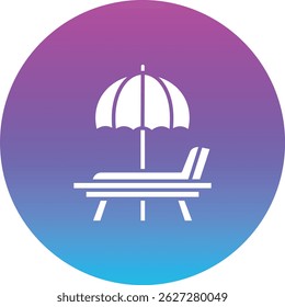 Icono de Vector de la tumbona. Se puede utilizar para aplicaciones de impresión, móviles y de Web.