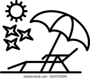 Lounger Vector Line Icon Design