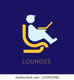 lounges icon. icon for airport sign.