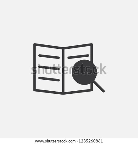 Loupe with book vector icon