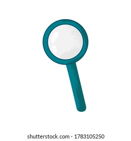 Loupe in cartoons flat design with texture. Magnifying glass for observing small objects, organisms. Vector illustration isolated on white background. 