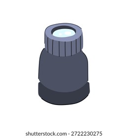 Lupa con lente transparente y carcasa oscura que simboliza la ampliación, inspección, precisión y análisis detallado para la ciencia, la joyería, la relojería, la investigación y el control de calidad