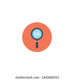 loupe code icon sign signifier vector