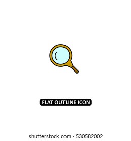 Loupe colored line icon isolated. Magnifier line icon