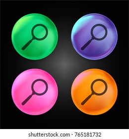 Loupe crystal ball design icon in green - blue - pink and orange.
