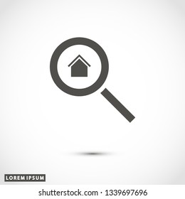 loupe house icon vector eps 10