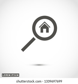 loupe house icon vector eps 10