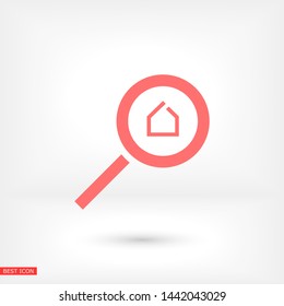 loupe house icon vector eps 10 , Lorem ipsum flat design