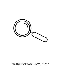 Signo de contorno de Vector blanco y negro del icono de la lupa