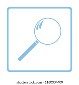 Loupe icon. Blue frame design. Vector illustration.