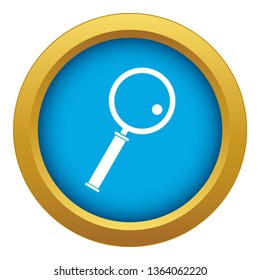 Loupe icon blue vector isolated on white background for any design