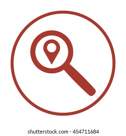 Loupe  icon. Flat design.