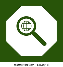 Loupe  icon. Flat design.