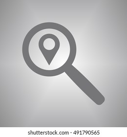 Loupe  icon. Flat design.