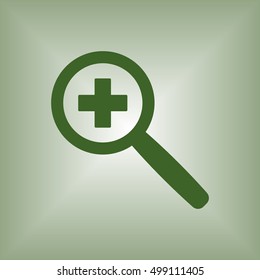 Loupe  icon. Flat design.