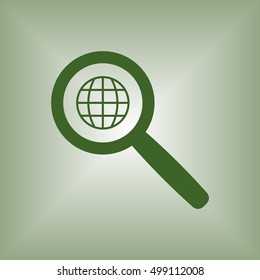 Loupe  icon. Flat design.