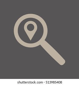 Loupe  icon. Flat design.