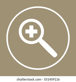 Loupe  icon. Flat design.