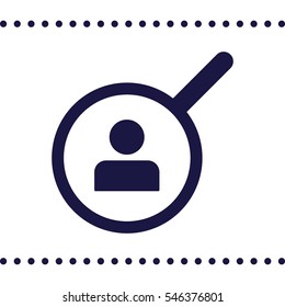 loupe icon, flat design style