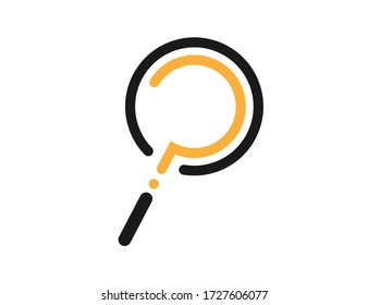 Loupe icon with question mark inside. Magnifying glass symbol. Isolated zoom icon to find or search. Help or ask logo. Instrument to research or look for something. Question mark in loupe. EPS 10.