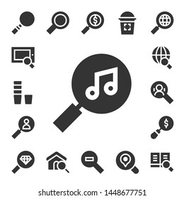 loupe icon set. 17 filled loupe icons.  Collection Of - Magnifying glass, Search, Glass, Zoom out
