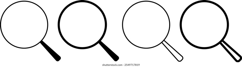 loupe icon set. search icon. magnifying glass