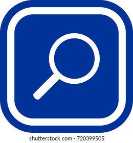 Loupe icon , sign Square with rounded corners