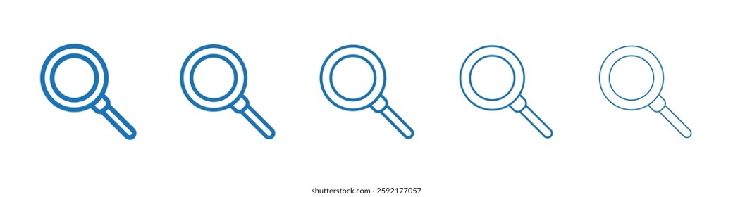 Loupe icon Symbol collection thin outline set