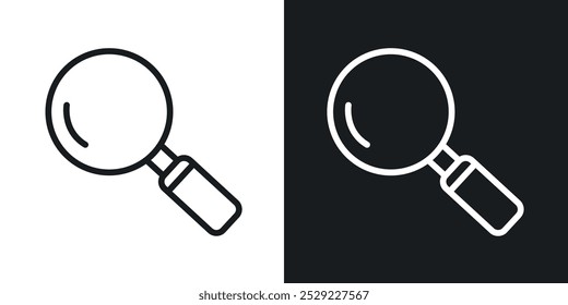 Loupe icon in Thin line black color. flat simple vector symbols illustration.