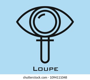 Loupe icon vector