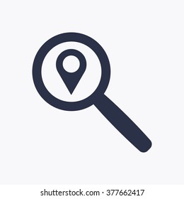 Loupe icon, vector illustration. Flat design  