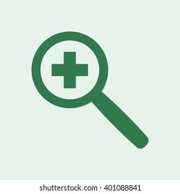 Loupe icon, vector illustration. Flat design style