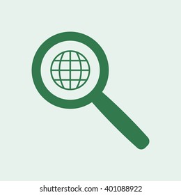 Loupe icon, vector illustration. Flat design style