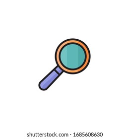 loupe icon vector illustration. magnify icon with primary color