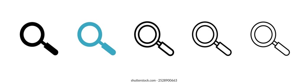 Conjunto de ilustrações do vetor do ícone de lupa