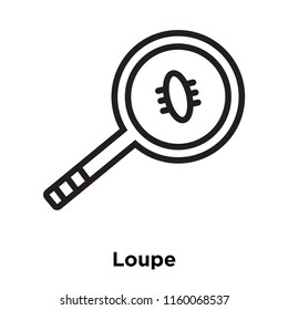 Loupe icon vector isolated on white background, Loupe transparent sign