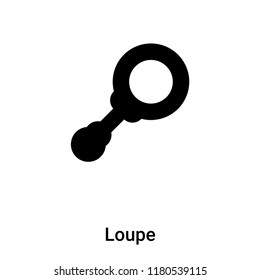 Loupe icon vector isolated on white background, logo concept of Loupe sign on transparent background, filled black symbol