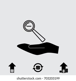 Loupe icon, zoom out vector illustration