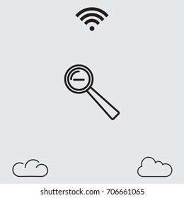 Loupe icon, zoom out vector illustration