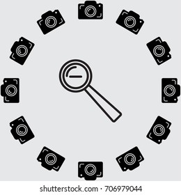 Loupe icon, zoom out vector illustration