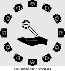 Loupe icon, zoom out vector illustration