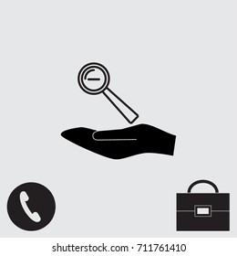 Loupe icon, zoom out vector illustration