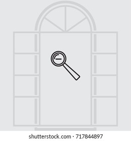Loupe icon, zoom out vector illustration