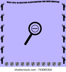 Loupe icon, zoom out vector illustration