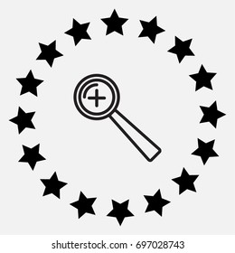 Loupe icon, zoom in vector illustration