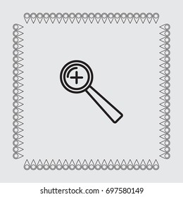 Loupe icon, zoom in vector illustration