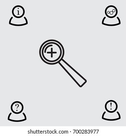 Loupe icon, zoom in vector illustration