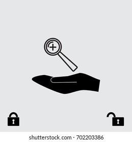 Loupe icon, zoom in vector illustration